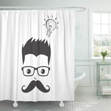 Yusdecor Character Adorable Geek Cartoon Nerd Geeky Glasses Boy Expression Bathroom Decor Bath Shower Curtain 66x72 Inch Walmart Canada