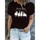 thumbnail image 1 of Camiseta informal con estampado de poni para mujer: cómoda camiseta de manga corta con cuello redondo, perfecta para verano y vacaciones, ideal para practicar deportes de ocio., 1 of 8