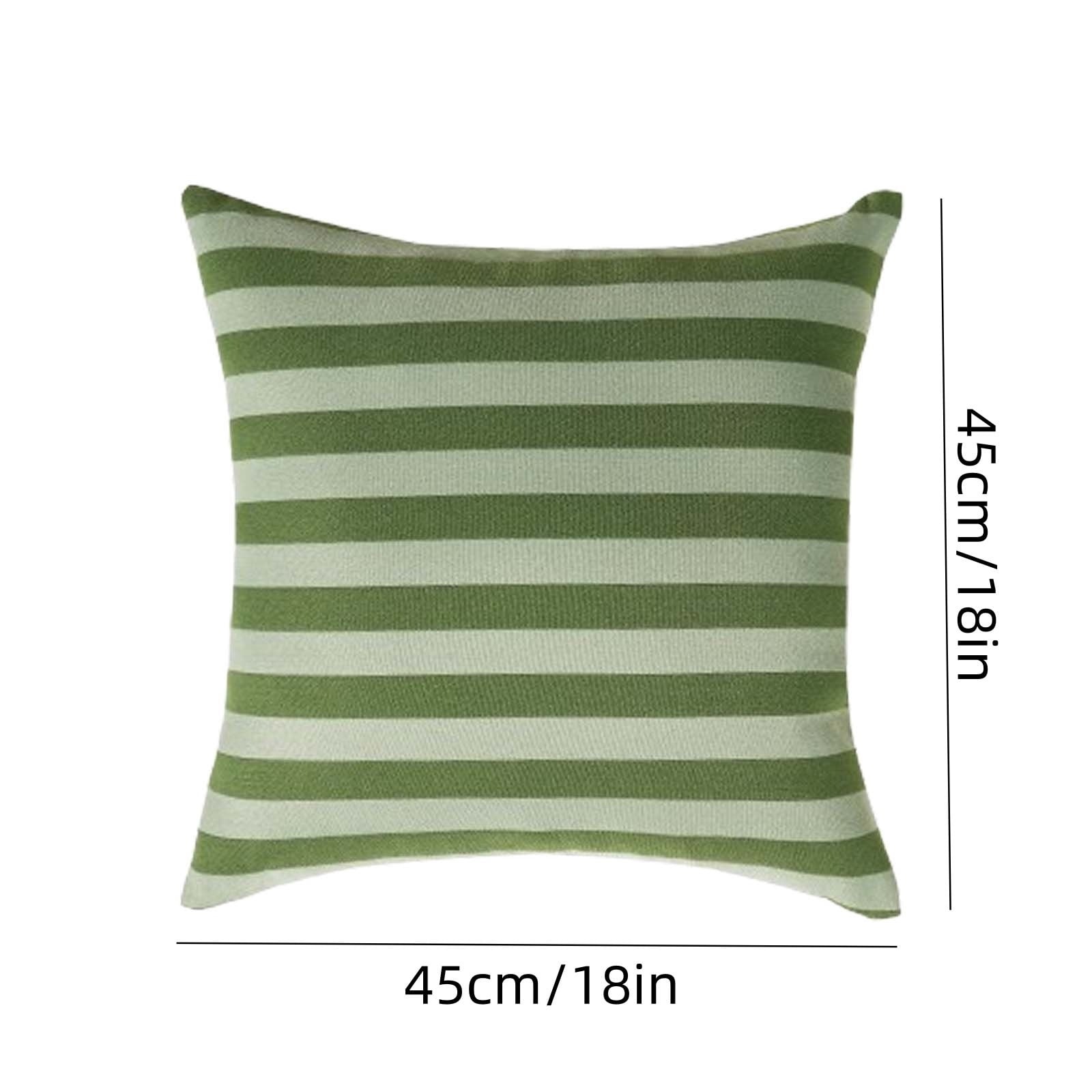 Luckky 18" Green Stripe Throw Pillow,Decorative Outdoor Pillow,Soft Square Cushion for Patio,Garden,Sofa,Couch & Home Decor