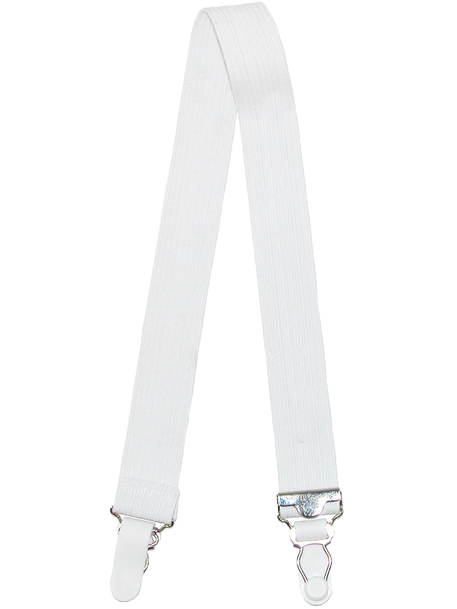 Made in the U.S.A.! White Naval 4 Piece Straight Shirt Garters //Shirt Stays