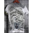 thumbnail image 3 of Men's Train Theme Short Sleeve T-Shirt - Soft and Breathable Summer Casual Crew Neck T-Shirt with Train Print, Grey Train Conductor and Railway Design for Outdoor Activities,, 3 of 6
