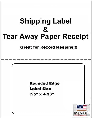 2000 Laser /Ink Jet Labels Click-N-Ship with Tear Off Receipt Perfect for USPS! 