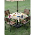 thumbnail image 4 of Outdoor Tablecloths with Umbrella Hole & Zipper, Cute Butterfly Dragonfly 54x54 Inch Square Tablecloths, Farmhouse Botanical Floral Beige Waterproof Table Cloth, Patio/Pool/Picnic Table Covers, 4 of 8