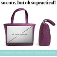 thumbnail image 5 of Fit + Fresh Quilted Metro Lunch and Laptop Tote, 2 -in-1 Lunch Bag, Plum, 5 of 7