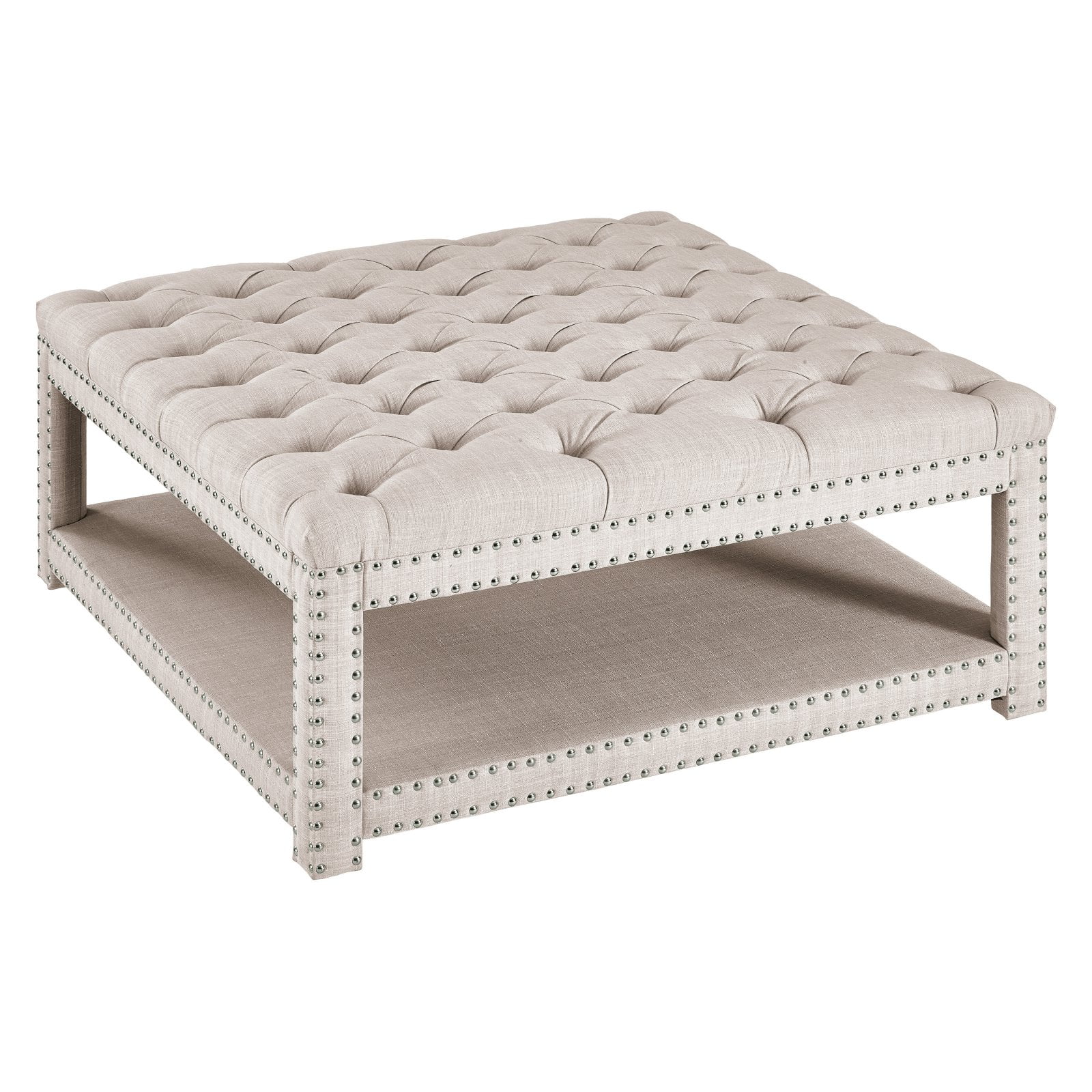 Right2Home Modern Nailhead Tufted Cocktail Ottoman