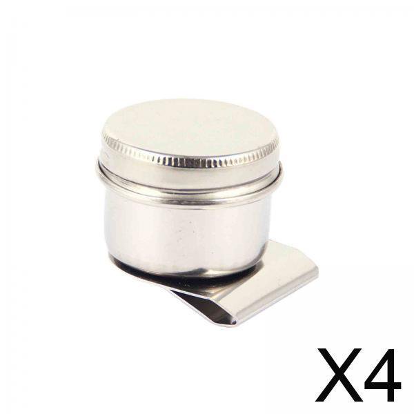 Plato para pintar al óleo,Vaso para paleta de pintura al óleo de acero inoxidable con tapa,Recipiente portátil para pintura al óleo con clip,Recipiente para taza y paleta con cucharón para