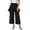 Black, variant on Tranfacy Girls 1-14 Years Fall Pants Solid Elastic Waist Straight Leg Casual Wide Leg Trousers