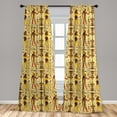 thumbnail image 5 of Ambesonne Egyptian Curtains, Grunge and Retro Timeless, Pair of 28"x63", Multicolor, 5 of 5