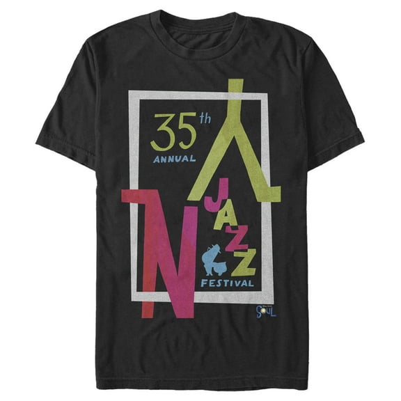 Men's Soul NY Jazz Festival Poster  Graphic Tee Black 2X Large