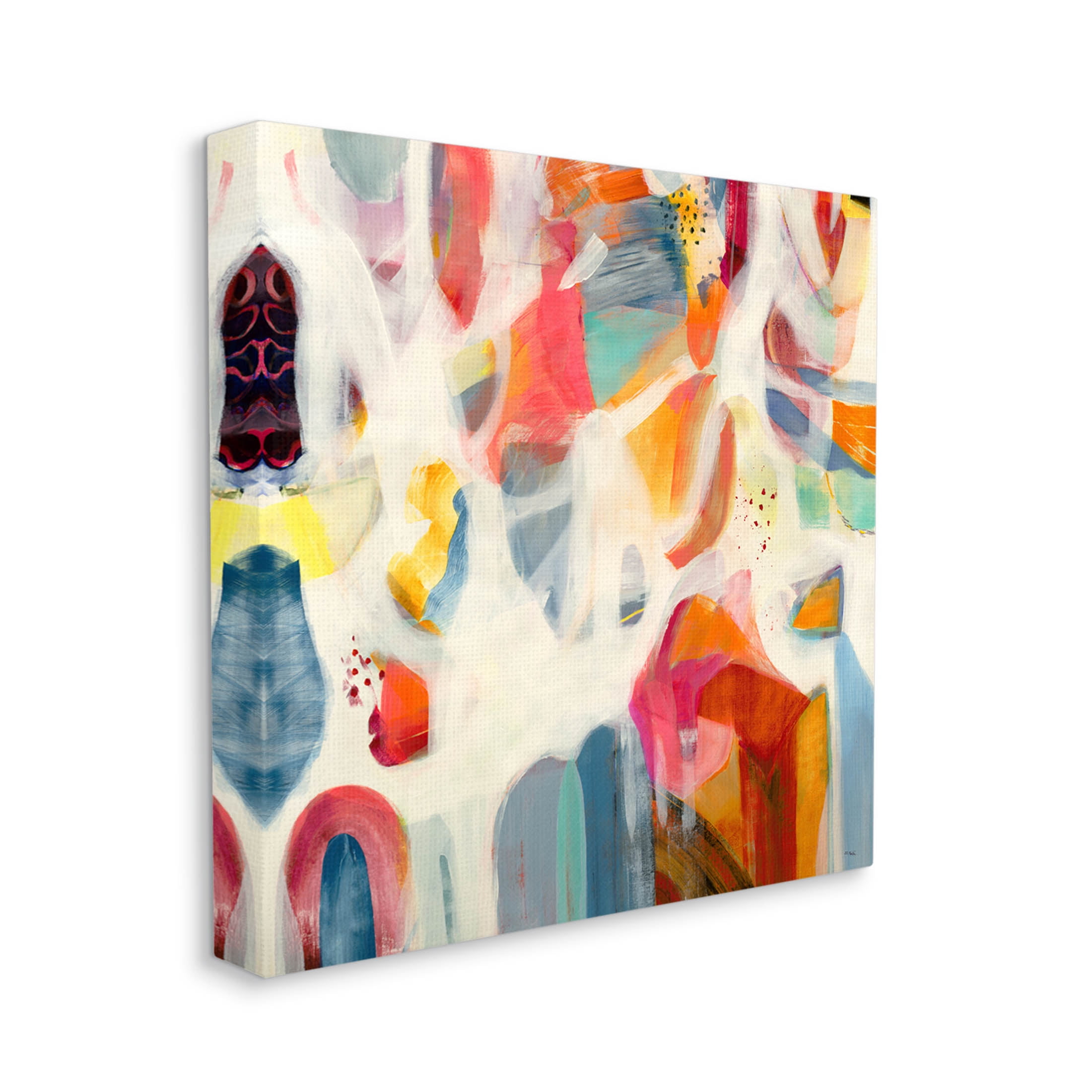 Modern Mixed Shapes Assortment Abstract Painting Gallery Wrapped Canvas Print Wall Art