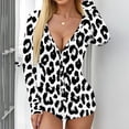 thumbnail image 2 of Rbaofujie Pyjama pour Filles pour la Saint-Valentin pour Femmes, Imprimé Non Positionné, Col en V, Manches Longues, Justaucorps Aguichant, Lingerie Aguichant, Pyjama, Barboteuse, Peignoir, 2 of 6