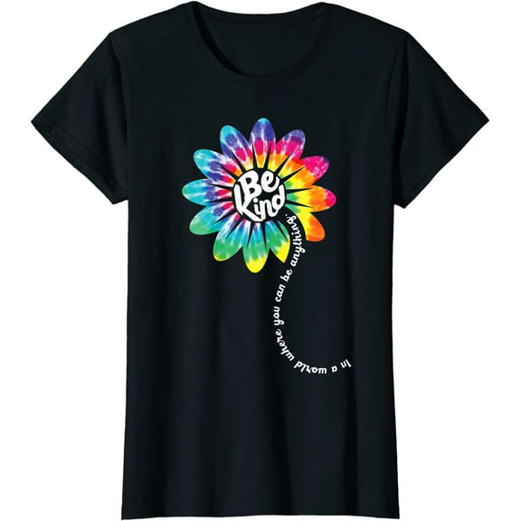 Be Kind Shirt Groovy Tie Dye Flower Power Gift Anti Bullying T-Shirt