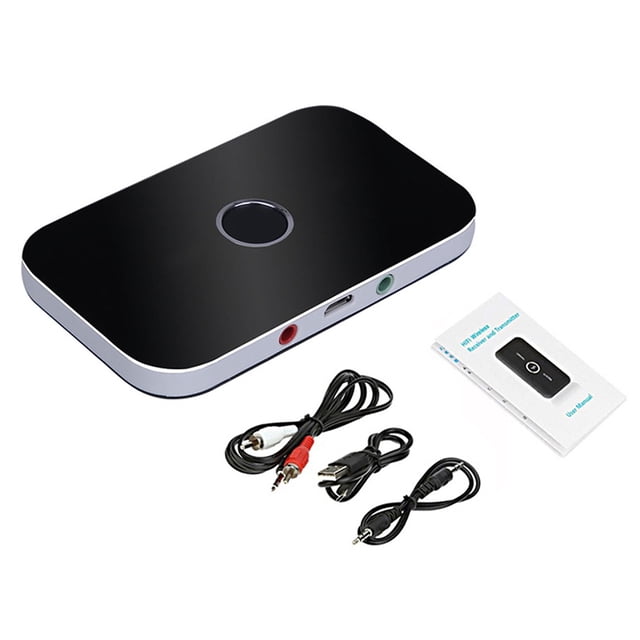 Bearachild Transmisor 2 en 1 compatible con Bluetooth V5.0 3.5mm Jack MP3 Receptor de música Inalámbrico USB Adaptador portátil Computadora PC Cables de audio/vídeo