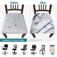thumbnail image 5 of Seat Covers for Dining Room Chairs Stretch Printed Chair Seat Covers Set of 4, Removable Washable Upholstered Chair Seat Protector Cushion Slipcovers for Kitchen, Office(Blue/White), 5 of 6