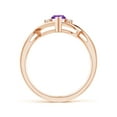 thumbnail image 2 of ANGARA Natural Criss-Cross Marquise Amethyst Solitaire Ring with Diamonds in 14K Rose Gold for Women (Size-8x4mm) | February Birthstone, Anniversary, Jewelry Gift for Women | Natural Amethyst Ring, 2 of 8