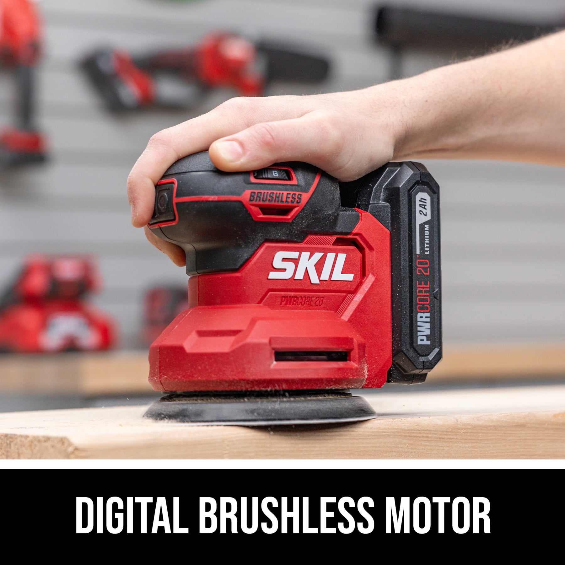 SKIL 20V Brushless Random Orbital Sander Kit Including 20V 2.0Ah battery and Charger-SR7603B-10