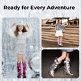 thumbnail image 3 of PATPAT Girls Western Cowgirl Boots Pointed Toe with Star Detail Tassel Fringe Vintage Platform Shoes, 3 of 9