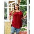 thumbnail image 5 of VERABENDI Women's Plus Size Tops Summer Short Sleeve Loose Fit Tunic Blouses Floral Flowy Shirts,1X/2X/3X/4X, 5 of 8