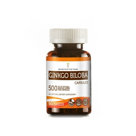 Ginkgo Biloba 90 Capsules, 500 mg, Organic Ginkgo Biloba (Ginkgo Biloba) Dried (Best Organic Ginkgo Biloba)