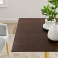 thumbnail image 6 of 35 inch Dining Table, Square, Gold Walnut, Wood, Metal Steel, Modern Contemporary, Mid Century Kitchen Room Cafe Bistro Restaurant Hospitality, 6 of 6