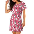 thumbnail image 2 of Easygdp French Bulldog Camisón de manga corta para mujer, informal, estampado, 2 of 6