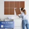 thumbnail image 5 of 8 Pack Art Acoustic Panels Sound Absorbing made wood slats Decorative Soundproof Wall Panels Self Adhesive for Nursery Game Room Bedroom 48"x32", 5 of 7