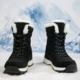 thumbnail image 5 of Xfvqtps Womens Snow Boots Lace Up Plush Fleece Line Solid Color Non Slip Waterproof Climbing Travel Outdoor Mid Calf Boots Winter Thick Cotton Shoes Skiing Cold Resistance Boots Black, 5 of 9