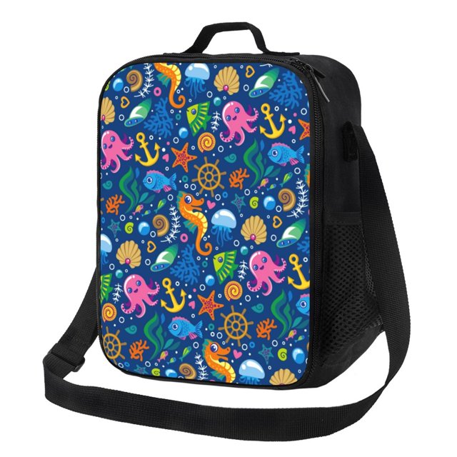 Disketp Sea Fish Bolsa Térmica Estampada para Almuerzo, Lonchera para Hombres y Mujeres Adultos