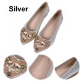 thumbnail image 3 of Zapatos Planos Vestir Sin Cordones Bailarinas para Mujer Brillantes Cómodos Con Diamantes Imitación, 3 of 9
