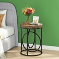 thumbnail image 3 of Tall Round Gold Side Table with White Marble Top - O-Shaped Metal Frame, 19.7” D x 25.8” H, Multi-Functional Accent Table for Living Room/Bedroom, 3 of 6