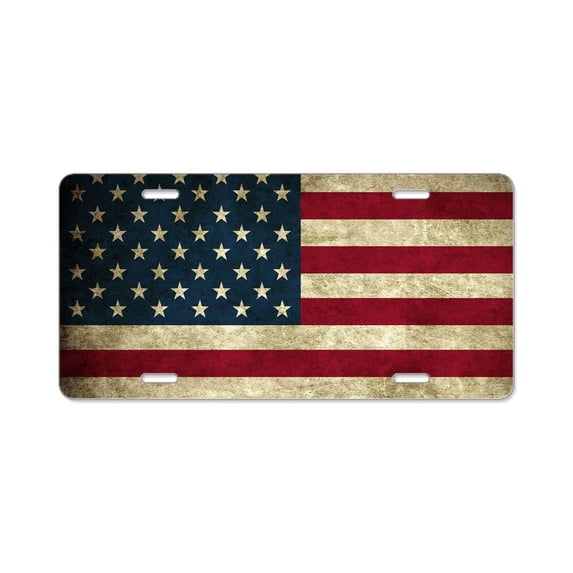 CafePress - American Flag - Aluminum License Plate, Front License Plate, Vanity Tag