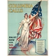thumbnail image 2 of Halsted, Frances Adams 11x14 Black Ornate Wood Framed with Double Matting Museum Art Print Titled - Columbia Calls--Enlist Now for U.S. Army, ca. 1916, 2 of 4