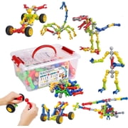 Huaker Kids Building STEM Toys,125 Pcs Educational Construction Engineering Building Blocks Kit for Ages 3-12 Year Old Boys and Girls
