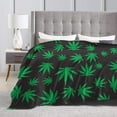 thumbnail image 4 of Flannel Fleece Blanket-Leaf Weed Blanket Throw,All-Season Plush Blanket Comfortable & Warm for Couch Bed Or Men Women 60"X50", 4 of 5