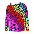 thumbnail image 5 of Penkiiy Womens Valentine Day Sweatshirt Off-shoulder Shirt Hearts Graphic Long Sleeve Pullover Tops XS Multicolor, 5 of 5