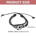 thumbnail image 2 of KAKOWELY Pulsera de fútbol de 3 piezas, pulsera trenzada con dijes de fútbol, pulsera de fútbol, 2 of 4