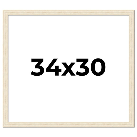 34x30 Frame White Real Wood Picture Frame Width 1.5 inches | Interior Frame Depth 0.5 inches | Barn