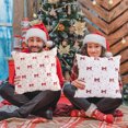 thumbnail image 3 of Winter Holiday Plush Pillow Cover 18x18 Inches, Cozy Christmas Bow Throw Cushion Sleeve for Sofa, Couch & Room Decor, 1 Pack, 3 of 5