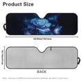 thumbnail image 7 of Yuyamidu Blue Rose Butterfly Windshield Sun Shade Compatible with Jeep Wrangler JK JKU JL JLU 16.14" x 52.95" Accordion Folding Front Window Sun Shade, 7 of 7