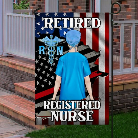FLAGWIX American Flag - Retired Registered Nurse Flag MLH2119F - Garden Flag (11.5" x 17.5")