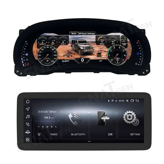 SNATEEN 12.3 inch Touch Screen Car Radio for Jeep Wrangler 2011-2018 GPS Navigation Multimedia Video DVD Carplay Stereo Receiver Head Unit with Digital Dash Panel