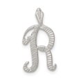 thumbnail image 1 of 925 Sterling Silver Dainty Letter R Initial Name Monogram Floating Open Chain Slide Pendant Necklace Charm, 1 of 5