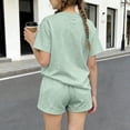 thumbnail image 4 of Zpanxa Ensemble 2 Pcs pour Filles Imprimé Col Rond T-Shirt à Manches Courtes avec Shorts Ensemble Décontracté Sportif 7-8 Ans, 4 of 6
