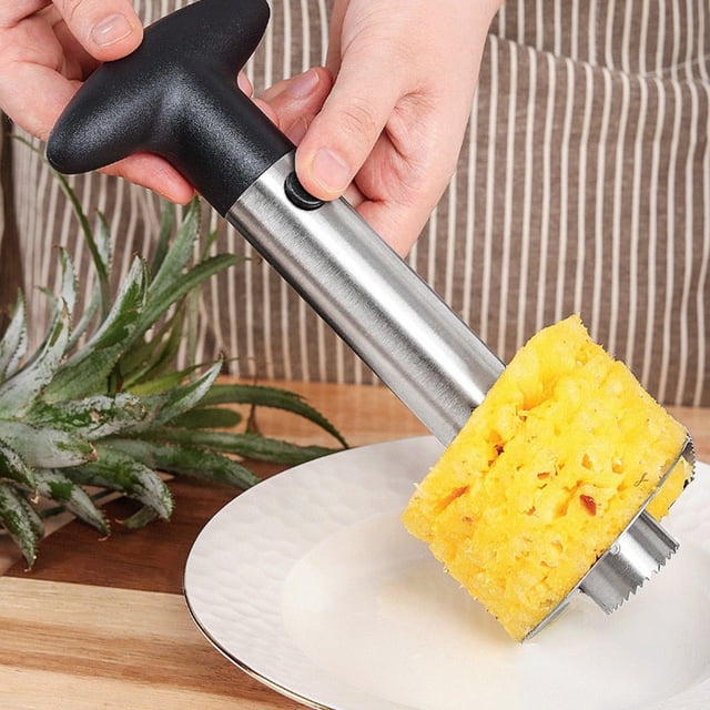 Lunxisen 2 Pcs Stainless Steel Pineapple Peeler Core Slicer Kitchen Gadget Fruit Tool Easy Safe Efficient