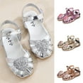 thumbnail image 2 of Newborn Kid Girl Leather Princess Sandals Soft Crib Shoes Toddler Prewalker, 2 of 5
