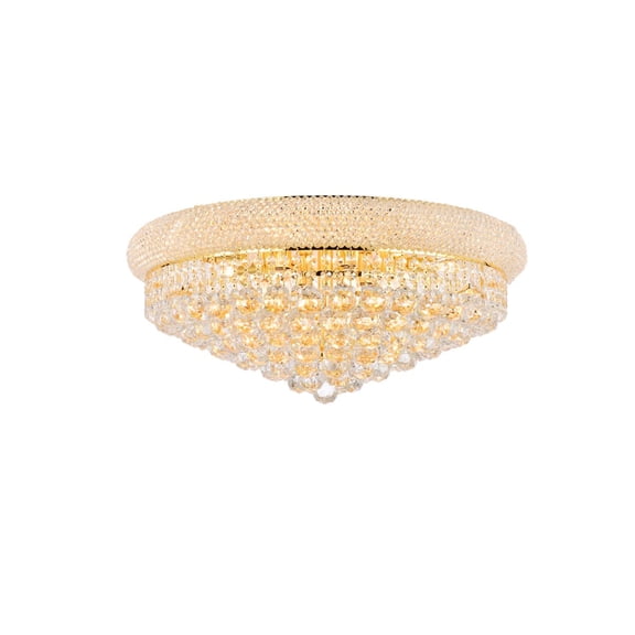 1800 Primo Collection Flush Mount D24in H12in Lt:12 Gold Finish (Royal Cut Crystals)