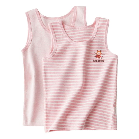Maean 2 Pack Toddler Kids Cotton Tank Tops Summer Sleeveless Crewneck Undershirts for Boys Girls