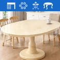 thumbnail image 6 of Semfri 60 x 90 inch Plastic Clear Tablecloth Protector Plastic Table Cloth Protector Oval Table Transparent Cover for Dining Tables Parties and Holidays, 6 of 7