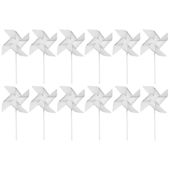 12 Pcs Kids Painting Kit Garden Windmill Spinners Drawing Paper Pinwheels