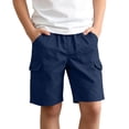 thumbnail image 2 of Rvasteizo Boys Solid Pocket Elastic Waist Cargo Crop Shorts Sports Shorts for 3-15 Years, 2 of 5